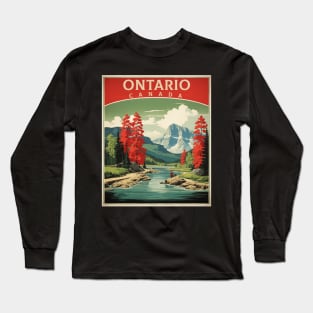 Ontario Canada Vintage Poster Tourism Long Sleeve T-Shirt